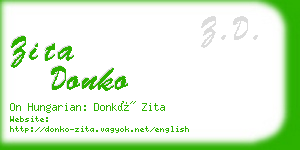 zita donko business card